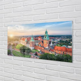 Üvegképek Krakow vár panoráma napkeltekor 125x50 cm