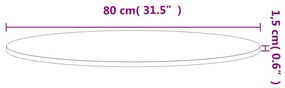 tömör bükkfa kerek asztallap Ø80 x 1,5 cm