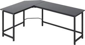 Vinsetto Számítógép Íróasztal L-alakú Állítható Magasságú Fém Fekete 168 x 120 x 75 cm | Aosom