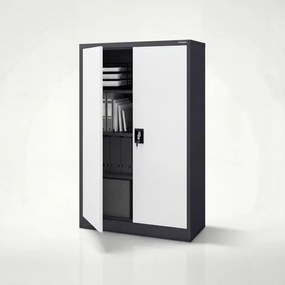 Fém irodai iratszekrény antracit-fehér KEVIN 900 x 1400 x 400 mm