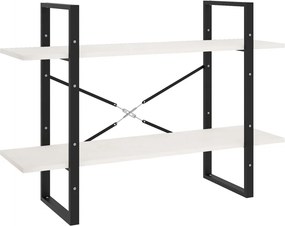vidaXL kétszintes fehér tömör fenyőfa könyvszekrény 100 x 30 x 70 cm