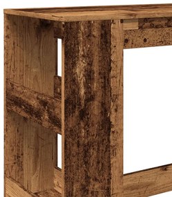 antik fa színű szerelt fa bárasztal tárolókkal 90x40x103,5 cm