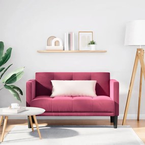 bordó bársony loveseat kanapé 111 cm