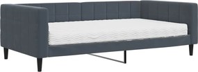 vidaXL sötétszürke bársony heverő matraccal 100 x 200 cm