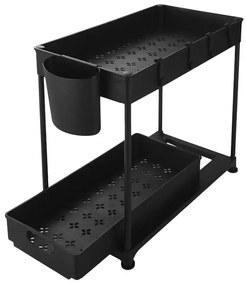 Mosogató alá helyezhető 2 szintes rendszerező állvány 2db, fekete