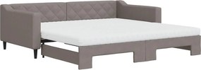 vidaXL fekete kihúzható szövet heverő matracokkal 100 x 200 cm