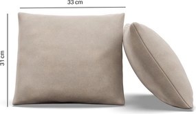 Dekoratív párna, 2 db, hab töltet, bársony, bézs