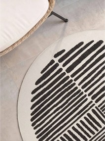 Fekete-krémszínű kerek kültéri-beltéri szőnyeg ø 160 cm Haringey Bounds – Ted Baker