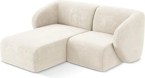 Bézs zsenília sarokkanapé (bal oldali-heverő résszel) Lani – Makamii