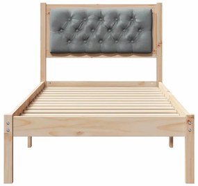 Ágykeret fejtámlával Világosszürke 75 x 190 cm szövet