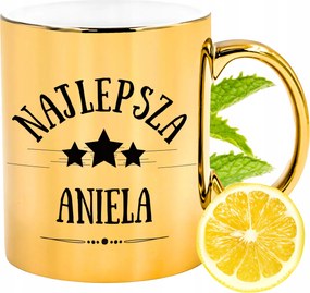 Prémium Arany Csillogó Bögre Angyalkáknak Ajándék Nyomtatott Fotóval