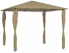 tópszínű pavilon oszlop takarókkal 3 x 3 x 2,6 m 160 g/m²