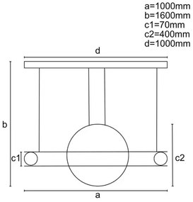 LED állítható fényerőjű lámpa kábellel LED/95W/230V 3000-6500K + DO