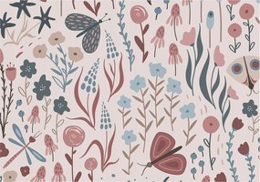 Flizelin tapéta fali flizelin prémium rovar virágok 208x146 ragasztó
