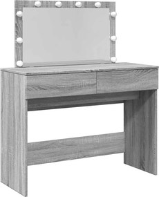 vidaXL szürke sonoma színű fésülködőasztal LED-del 100 x 40 x 120 cm