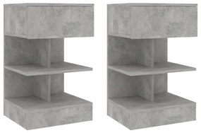 2 db betonszürke éjjeliszekrény 40 x 35 x 65 cm