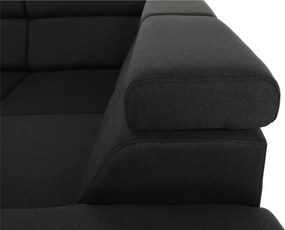 Ülőgarnitúra, sötétszürke, balos kivitel, SEGORIA ROH U