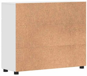 Széf fiókkal Magasfényű fehér 88.5 x 30.5 x 73 cm Faanyag