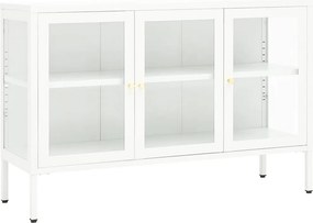 vidaXL fehér acél és üveg tálalószekrény 105 x 35 x 70 cm
