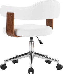 Asztali Forgószék, Hajlított fa, Öko bőr, Fehér