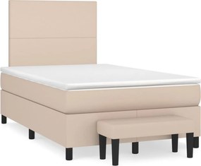 vidaXL cappuccino színű műbőr rugós ágy matraccal 120 x 200 cm
