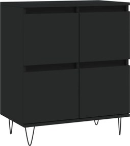 vidaXL fekete szerelt fa tálalószekrény 60 x 35 x70 cm