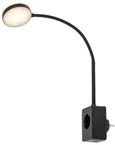 Rabalux 71284 - LED dimmelhető fali lámpa TIVRO 4W/230V USB csatlakozóval, fekete