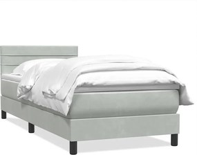 vidaXL világosszürke bársony rugós ágy matraccal 80x210 cm