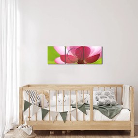 Lótuszvirág kép (órával) (90x30 cm)