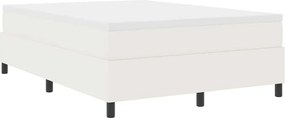vidaXL Boxrugós ágy Krém és fehér 140 x 200 cm Bársonyos szövet