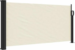 Krémszínű behúzható oldalsó napellenző 100 x 500 cm
