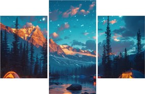 Kép - Kempingezés a hegyekben (90x60 cm)
