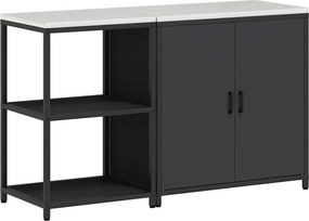 vidaXL Konyhai Tároló Készlet 2 pcs Fekete Hidegen hengerelt acél