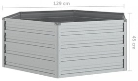 ezüstszínű horganyzott acél kerti magaságyás 129 x 45 cm