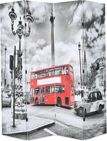 vidaXL fekete-fehér londoni busz mintás paraván 160 x 170 cm