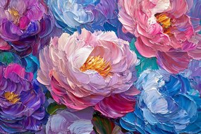 Vászonkép Canvas Természet Virágok Bazsarózsa Peonie Csokor 120x80