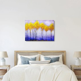 Sárga fák képe (üvegen) (70x50 cm)