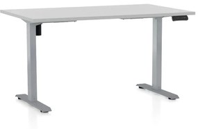 OfficeTech B állítható magasságú asztal, 120 x 80 cm, szürke alap, világosszürke