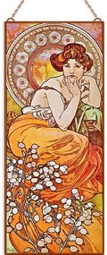 Alfonse Mucha - Ékkövek - Topáz üvegkép, falikép