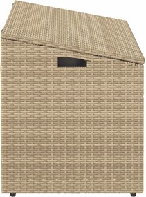 Bézs Színű Polyrattan Kerti Tárolóláda 110 X 50 X 58 Cm
