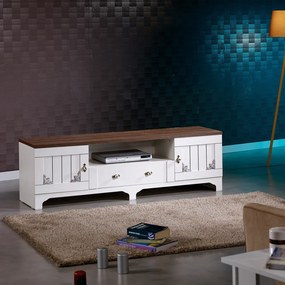 Gazel TV-állvány, fehér-barna, 170 cm