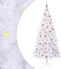 vidaXL Mű karácsonyfa 300 LED-del állvánnyal Fehér 240 cm PVC és Acél