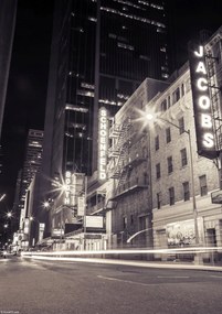 Poszter 21x29,7cm Times square és Broadway éjszaka New York 3, Assaf Frank