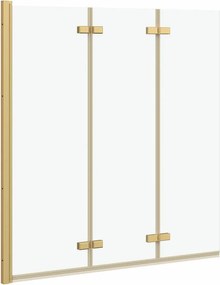 vidaXL Zuhanybeépítés Arany 130 x 138 cm ESG üveg és alumínium