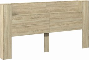 vidaXL Fejtámla polcokkal Sonoma tölgy 200 x 16,5 x 103,5 cm Faanyag