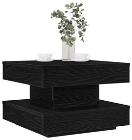 Fekete dohányzóasztal 360 fokban forgatható 50x50x34,5 cm