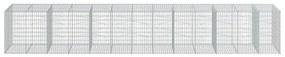 horganyzott vas gabion kosár fedéllel 650 x 100 x 100 cm