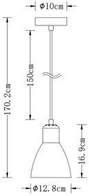 Lámpa Mennyezeti lámpatest Etore L, 2072, AC220-240V, 50/60Hz, 1*E27, max.25W, IP20, egyes, fekete
