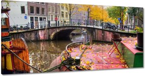 Vászonkép 180x90 Rózsaszín híd Amszterdam