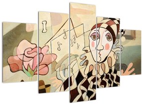 Kép - kubizmus -harlequin and rose (150x105 cm)
